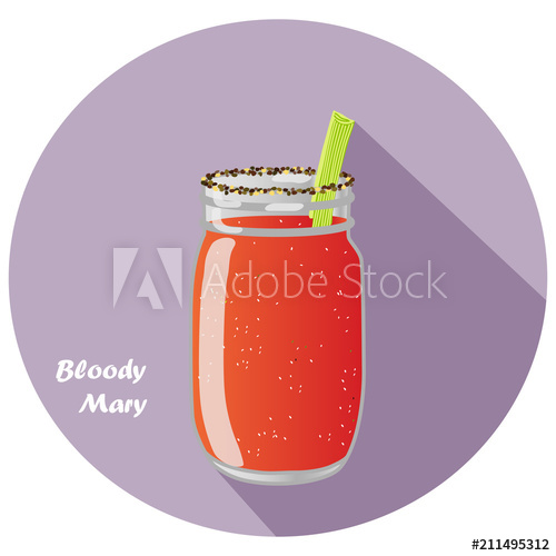 500x500 Vector Illustration Of Bloody Mary Vodka And Tomato Juice Cocktail