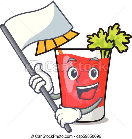 446x470 With Flag Bloody Mary Mascot Cartoon Vector Illustration.