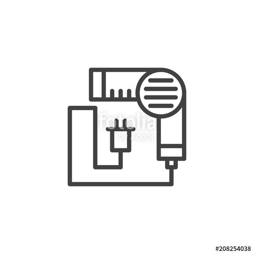 500x500 Hair Dryer Outline Icon. Linear Style Sign For Mobile Concept And
