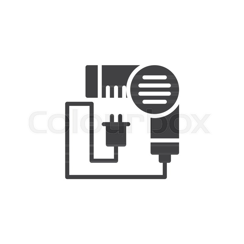 800x800 Hair Dryer Vector Icon. Filled Flat Sign For Mobile Concept And