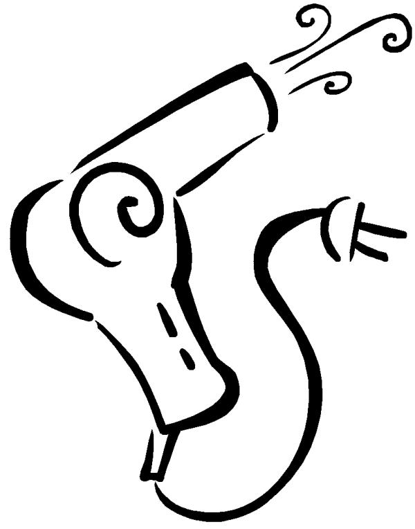 600x764 Collection Of Blow Dryer Clipart Black And White High
