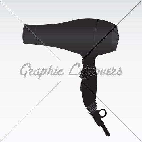 500x500 Black Hair Dryer Vector Gl Stock Images