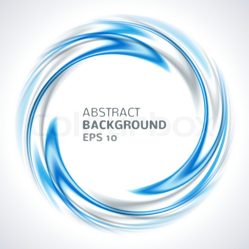800x800 Abstract Blue And Silver Swirl Circle Bright Background. Vector