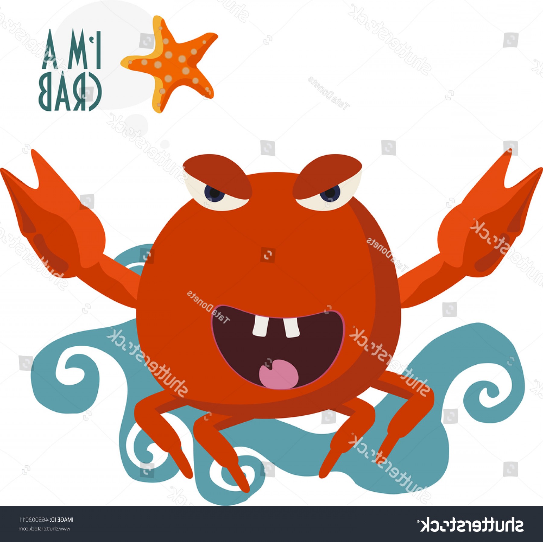 1800x1797 Crab Vector Illustration Red Starfish Blue Arenawp