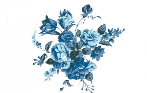 626x396 Blue Flowers Bundle Vector Vector Free Download