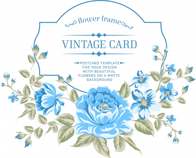 626x506 Frame With Different Blue Flowers Vector Premium Download