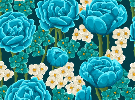 452x336 Hand Painted Blue Flower Vector Background Free Vector