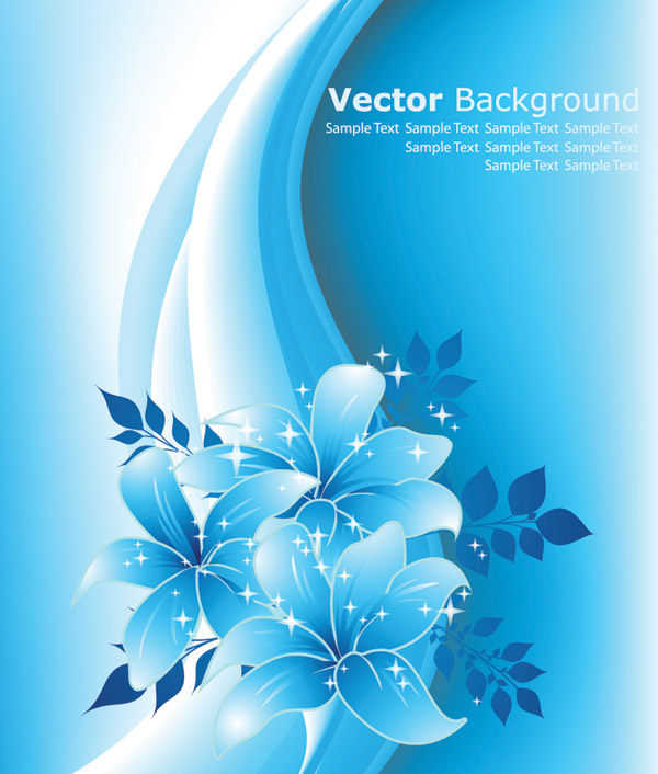 600x706 Beautiful Blue Flowers Vector Free Vector 4vector