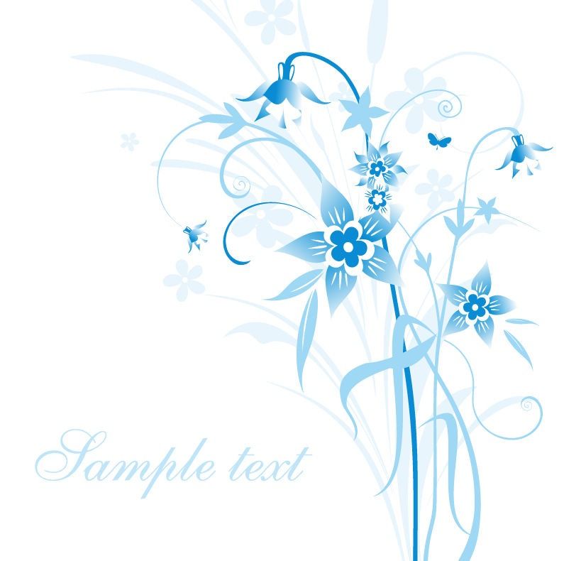 795x790 Light Blue Abstract Light Blue Floral Vector Illustration