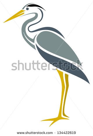 320x470 Stylized Great Blue Heron Stock Vector Illustration 134422619