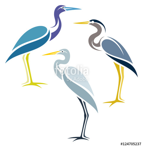 484x500 Stylized Great Blue Heron Stock Image And Royalty Free Vector