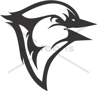 320x297 Blue Jay Head In Black
