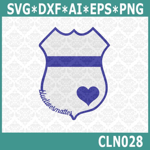 570x570 Cln028 Blue Lives Matter Police Badge Set Svg Dxf Png Ai Eps Etsy