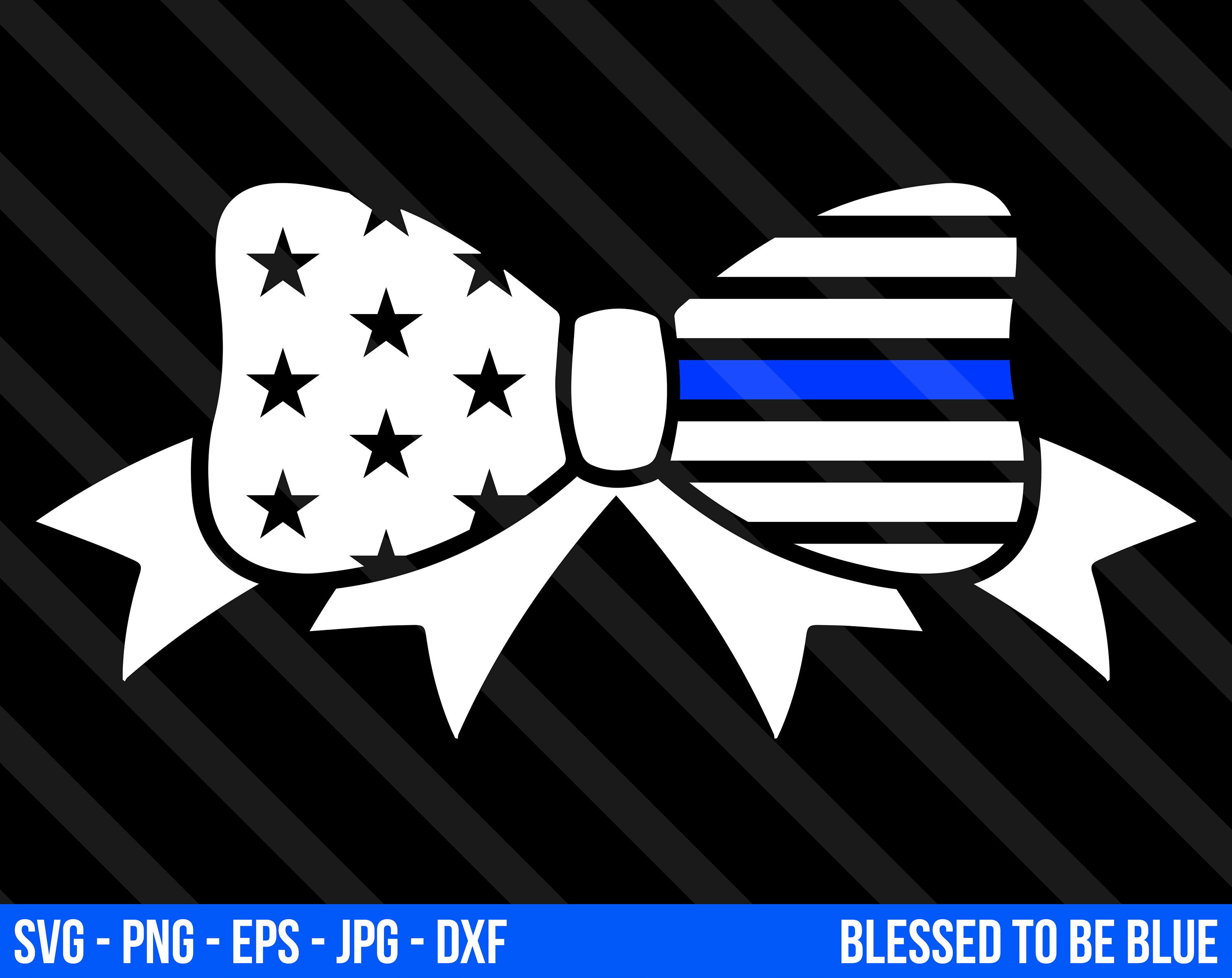3000x2382 Thin Blue Line Bow Svg Vector Png Eps Jpg Dxf Blue Lives Etsy