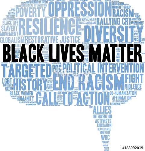 482x500 Black Lives Matter Word Cloud On A White Background. Stock Image