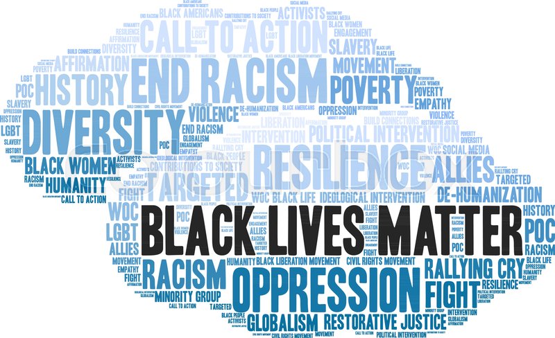 800x488 Black Lives Matter Word Cloud On A White Background. Stock