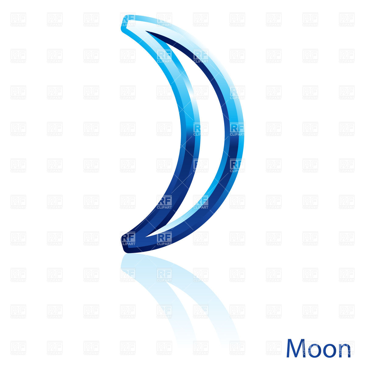 1200x1200 Shiny Blue Moon Sign On White Background Vector Image Vector