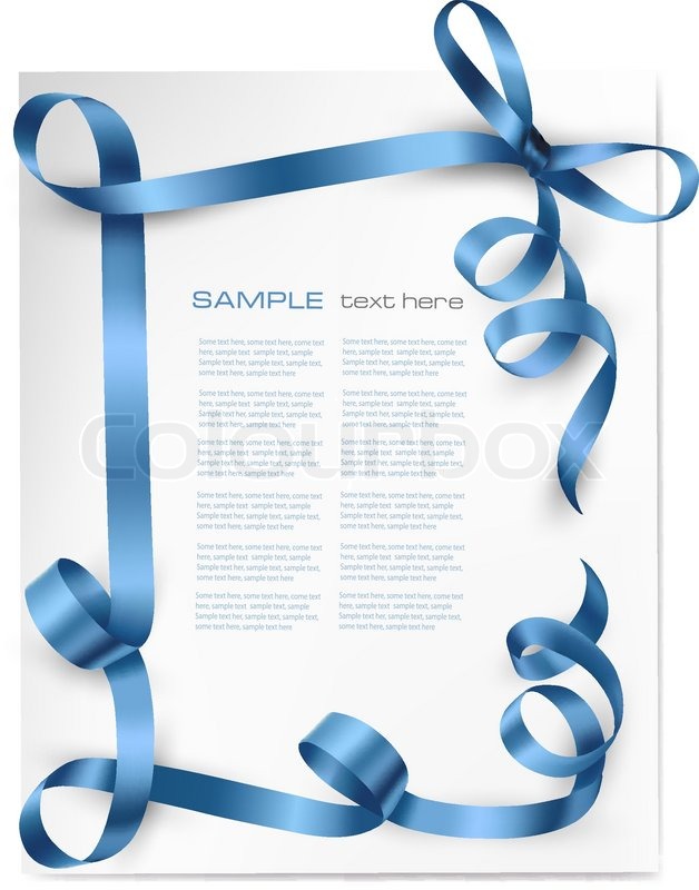 628x800 Christmas Background With Blue Gift Bow With Blue Ribbons Vector