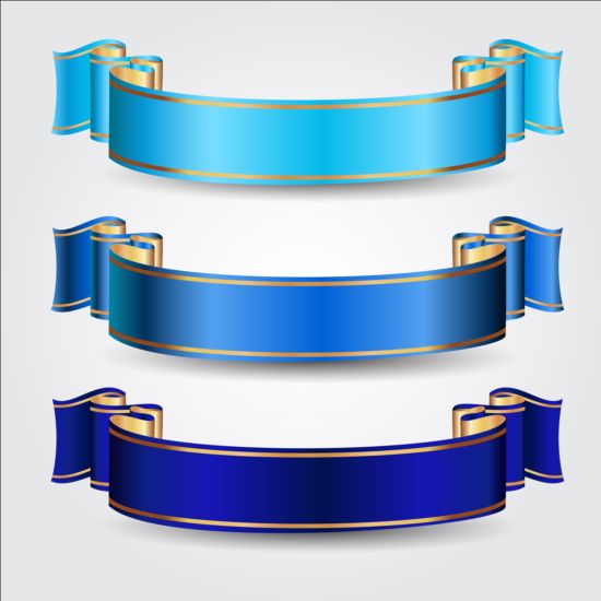550x550 Ornate Blue Ribbons Vectors Free Download