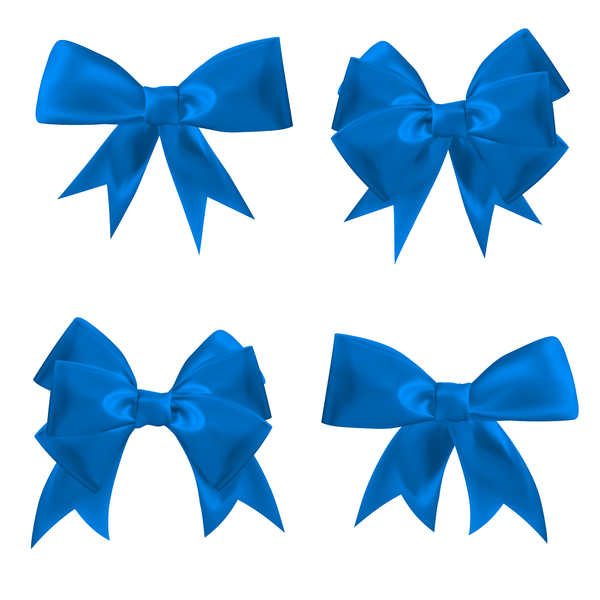 600x600 4 Blue Ribbon Bows Vector Free Download