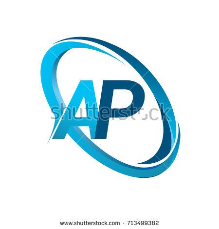 450x470 Letter Ap Logotype Design For Company Name Colored Blue Swoosh