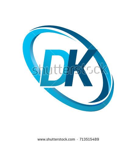 450x470 Letter Dk Logotype Design For Company Name Colored Blue Swoosh