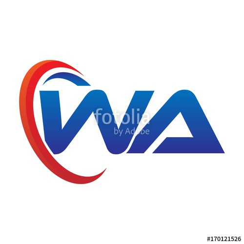 500x500 Modern Dynamic Vector Initial Letters Logo Wa With Circle Swoosh