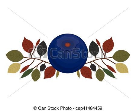 450x367 Branch With Big Purple Blueberry Vector Illustration.