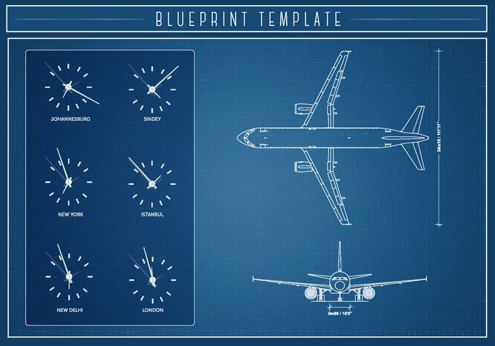 700x490 Airlplane Blueprint Vector