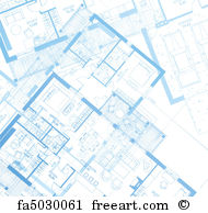 190x194 Free Art Print Of Architectural Blueprint Background. Vector