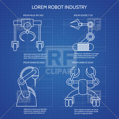 400x400 Robot Arms Blueprint Vector Image Vector Artwork Of Technology
