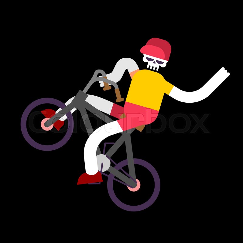 800x800 Skeleton On Bicycle. Skull And Bmx. Boy Skeletons Rolling Bike