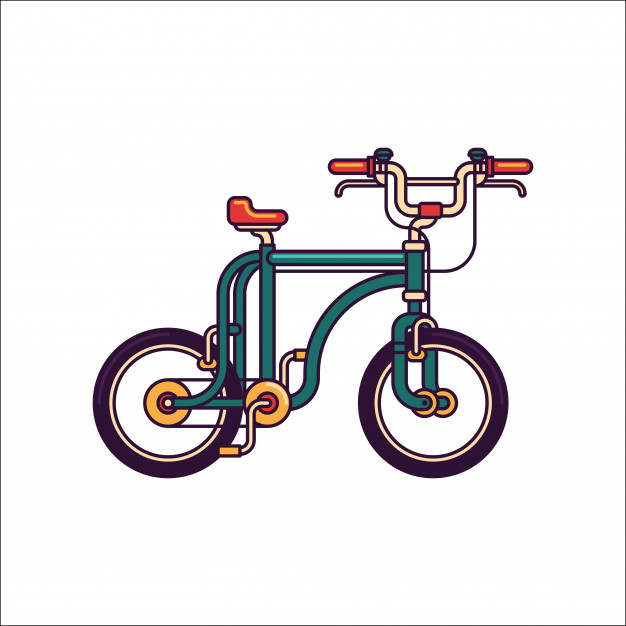 626x626 Bmx Bike Vector Line Illustration Vector Premium Download