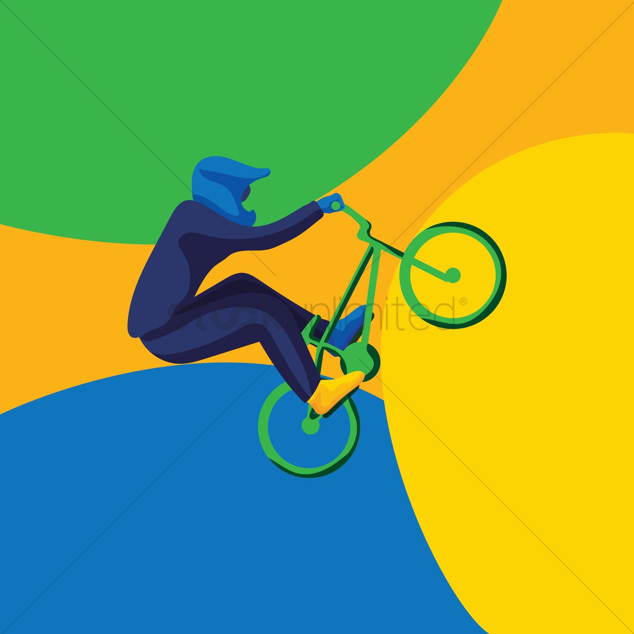 1300x1300 Cycling Bmx Vector Image