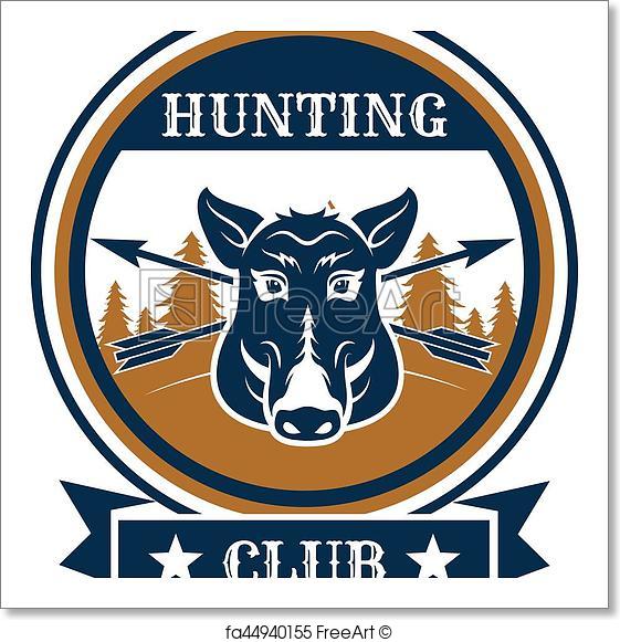 561x581 Free Art Print Of Hunting Sport Or Hunter Club, Boar Vector Icon