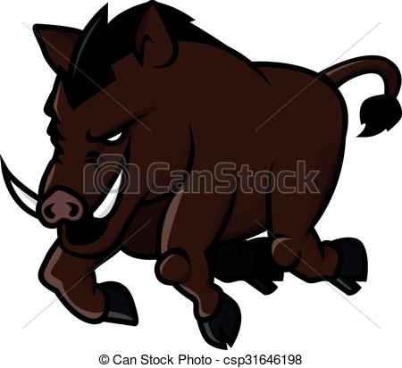 450x412 Wild Boar Vector Illustration Design.