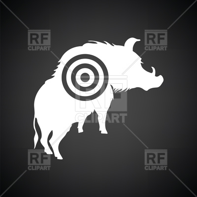 400x400 Boar Silhouette With Target