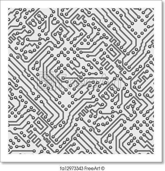 561x581 Free Art Print Of Circuit Board Vector Computer Seamless Pattern