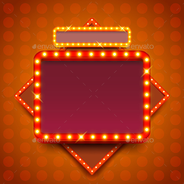 590x590 Retro Poster With Neon Lights Square Board Vector By Andegro4ka
