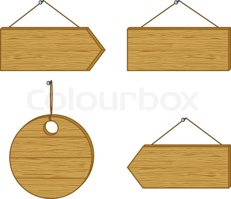 800x691 Vector, Set Wood Board Signs Isolated On White Background Stock