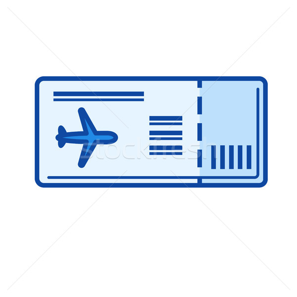 600x600 Boarding Pass Line Icon. Vector Illustration Andrei Krauchuk
