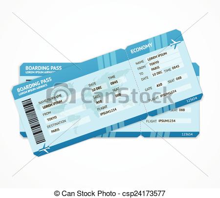 450x405 Vector Modern Airline Boarding Pass Tickets Isolated On White.