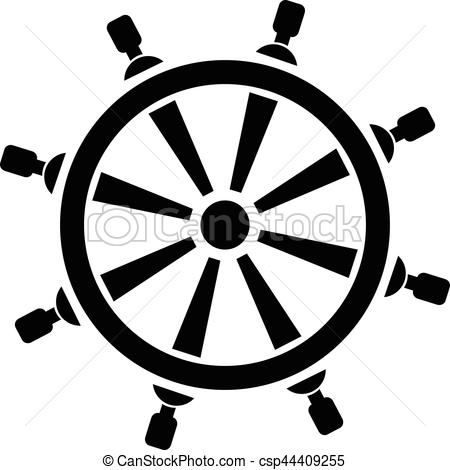 450x470 Clipart Of Ship Steering Wheel (Vector) K3811155