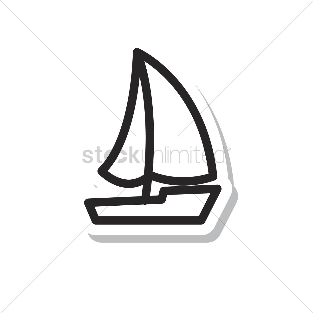 1300x1300 Free Sailing Boat Vector Image