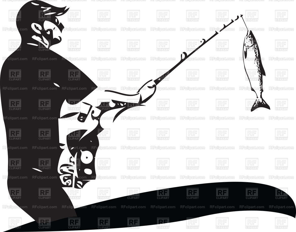 1200x940 Silhouette Of Man Fishing From The Boat Vector Image Vector