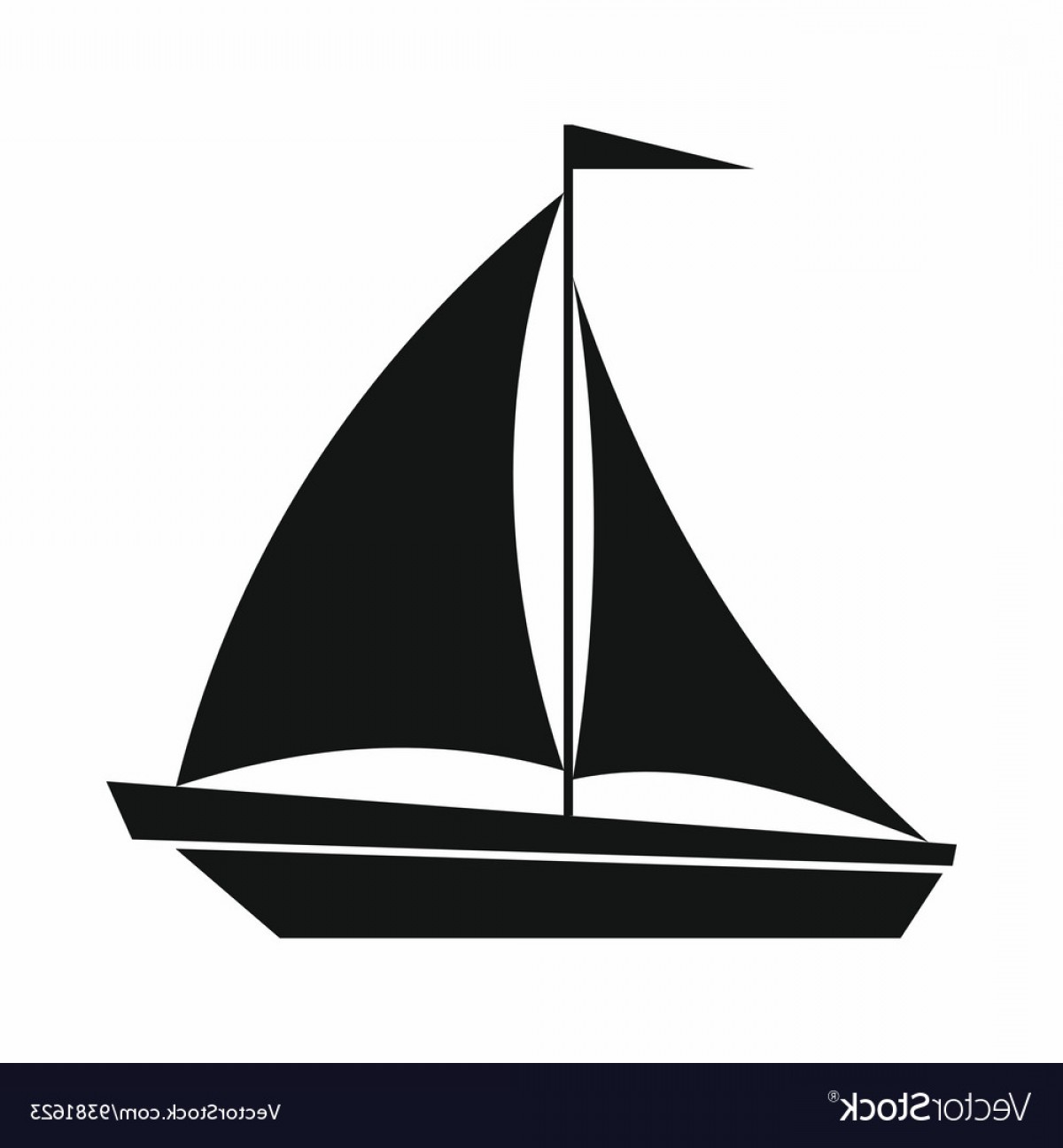 1200x1296 Boat With Sails Icon Simple Style Vector Shopatcloth