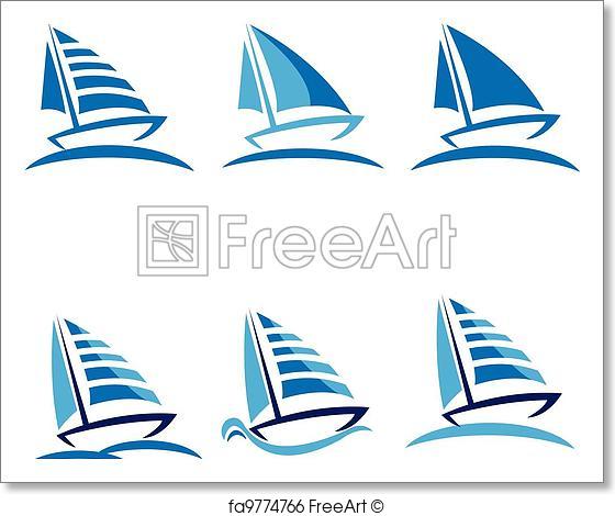 560x470 Free Art Print Of Set Of Boats Vector Logo Design Freeart