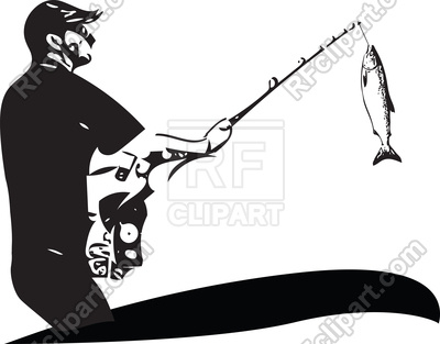 400x313 Silhouette Of Man Fishing From The Boat Vector Image Vector