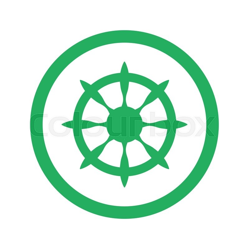 800x800 Flat Green Boat Wheel Icon And Green Circle Stock Vector Colourbox