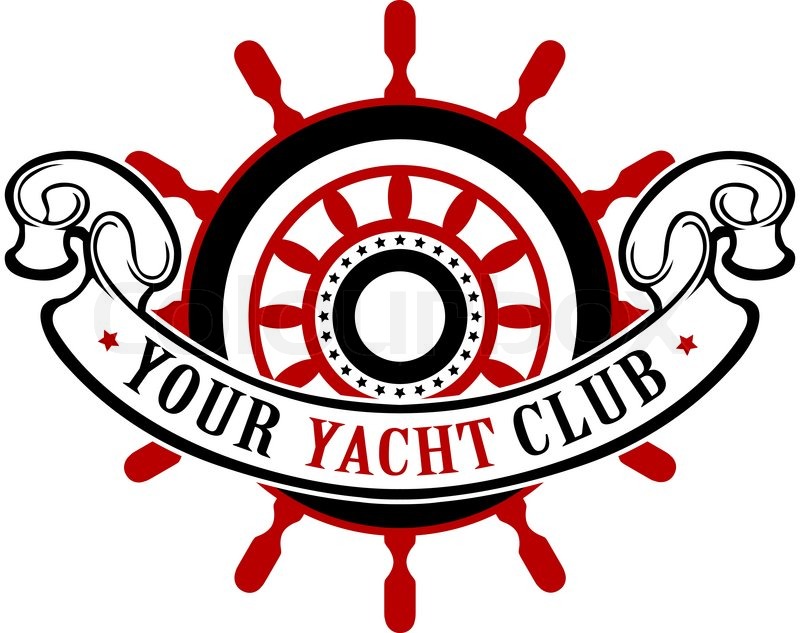 800x633 Vector Vintage Ship Wheel Emblem With Ribbon Stock Clip Art